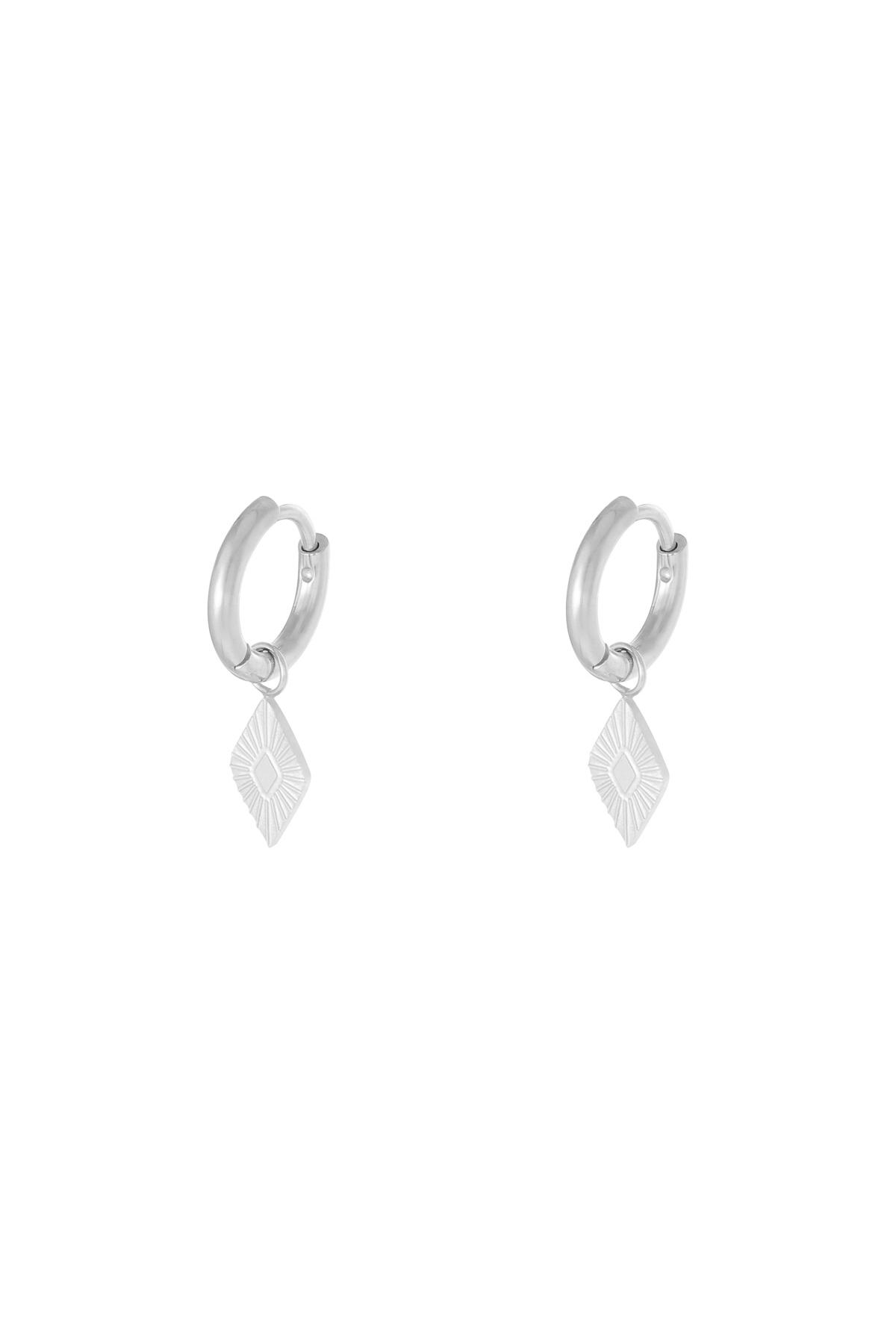 Silver / Earrings Diamond Silver Stainless Steel 